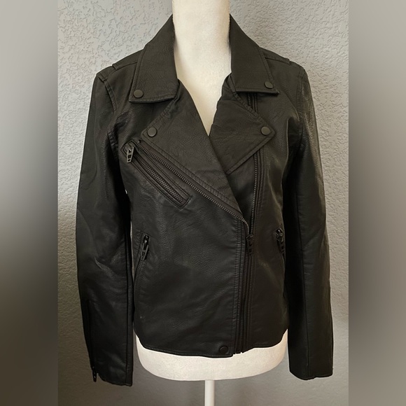 NWT Blank NYC Vegan Leather Moto Biker Jacket Size S Black - Picture 4 of 10
